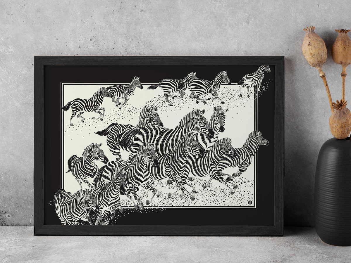 Zebra, "New Beginning" Art Print Postcard Post Cards