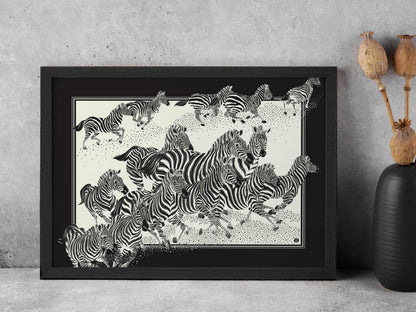 Zebra, "New Beginning" Art Print Postcard Post Cards