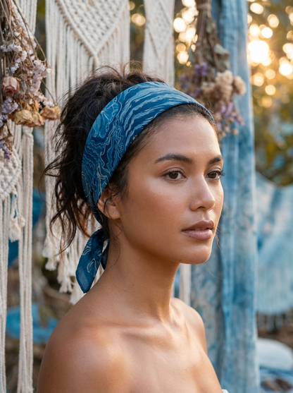 Tiger Art Bandana Scarf (Indigo)