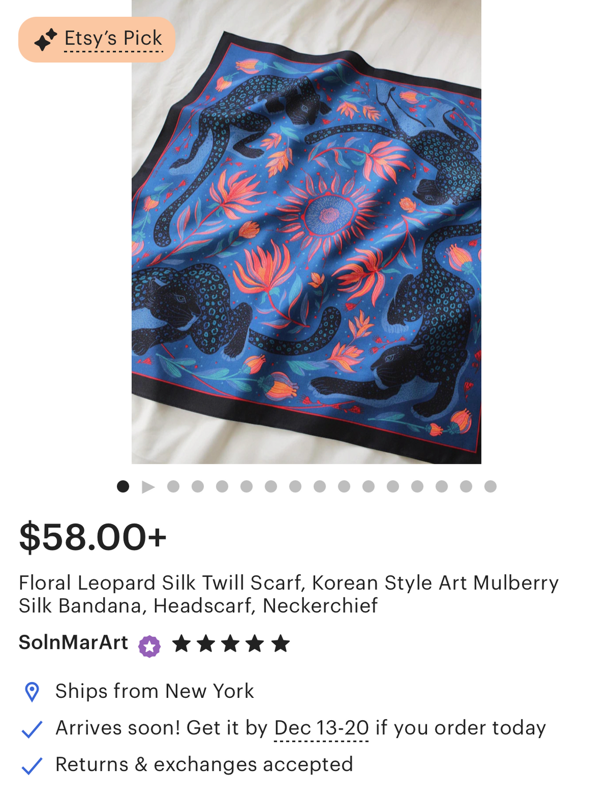 Leopard, and the Sun Silk Twill Scarf