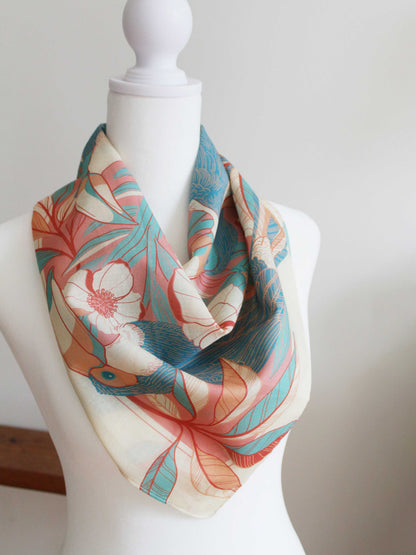 Toucan Bird Tote Bag + Bandana Scarf Set (Pink) Tote bag