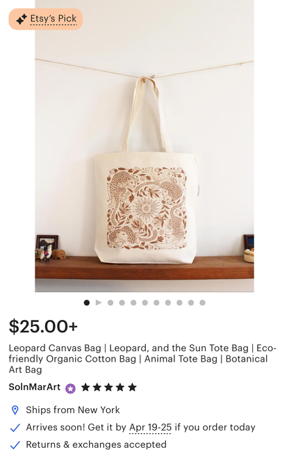 Leopard and the Sun Canvas Tote Bag, eco-friendly organic cotton, intricate line art design, perfect for everyday use.