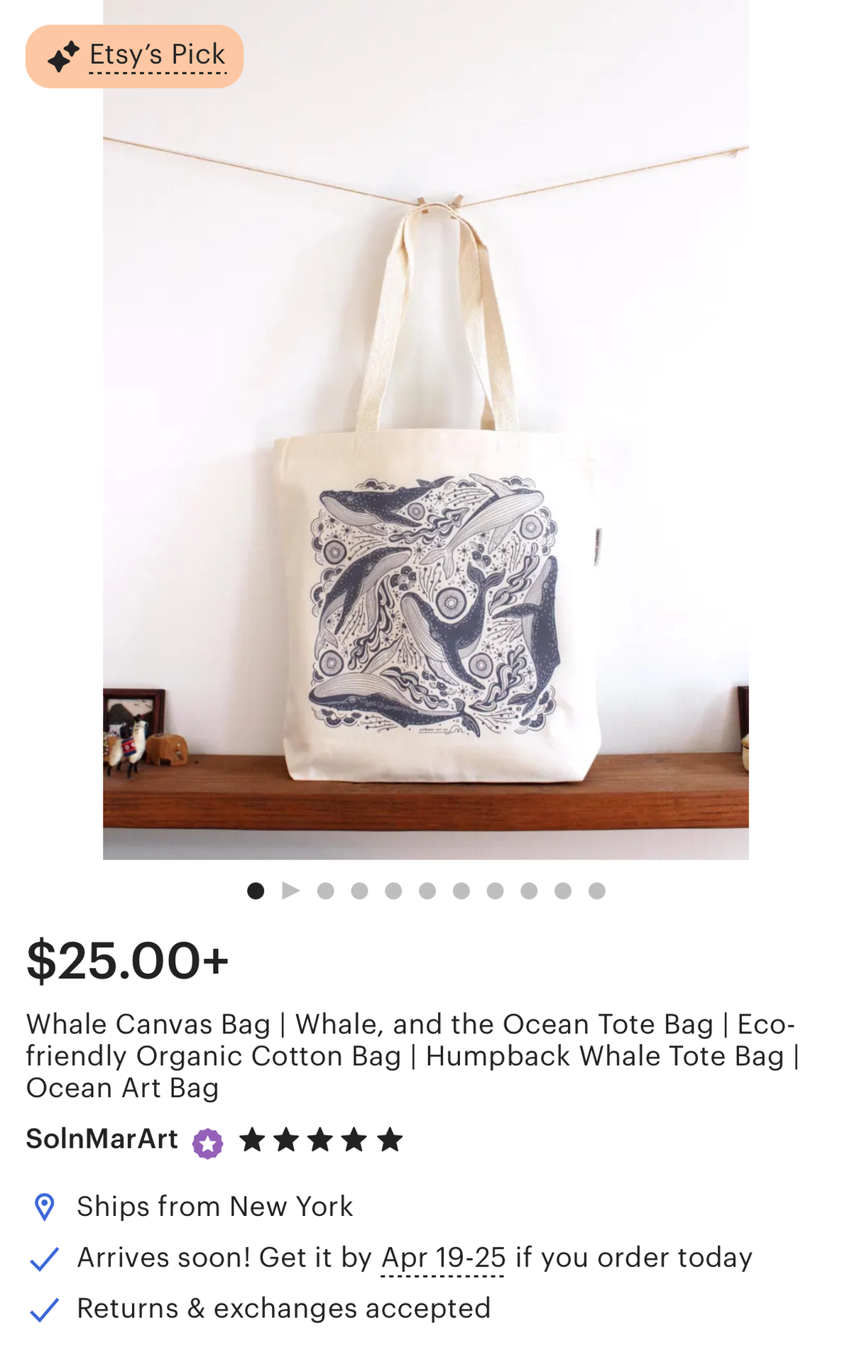 Whale and Ocean Canvas Tote Bag featuring Humpback whale line art, eco-friendly organic cotton, perfect for daily use.