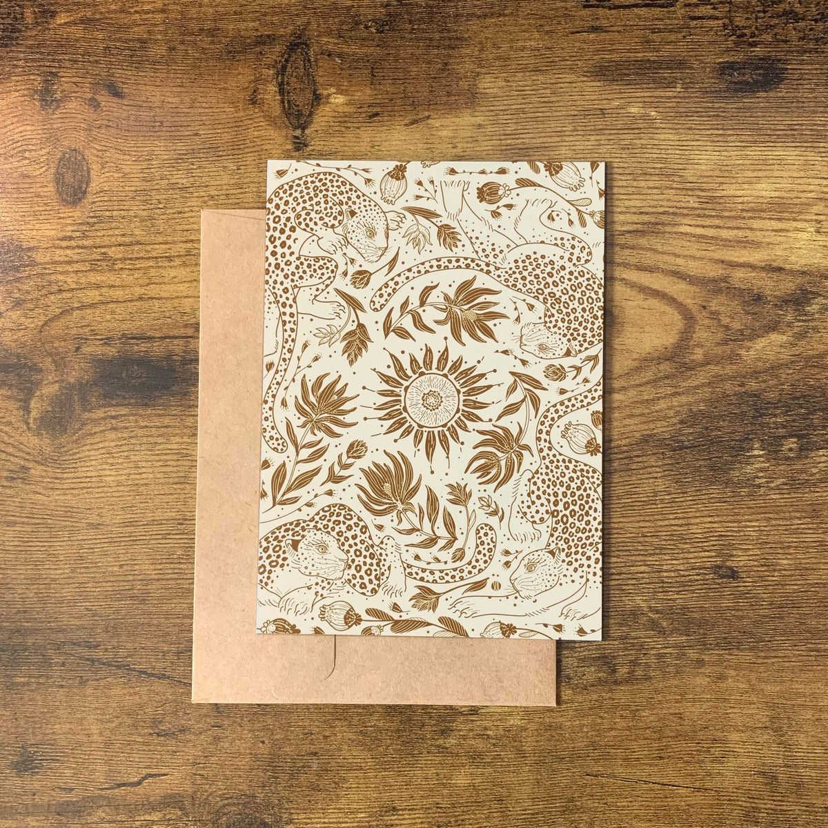 Leopard, and the Sun Art Print Postcard Post Cards