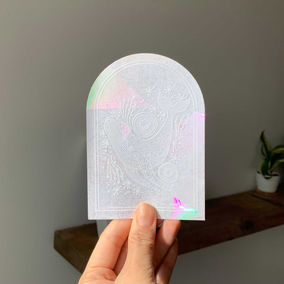 Whale, and the Ocean Suncatcher Sticker Decorative Stickers