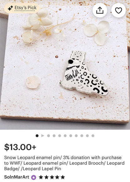 Snow Leopard Enamel Pin Brooches & Lapel Pins