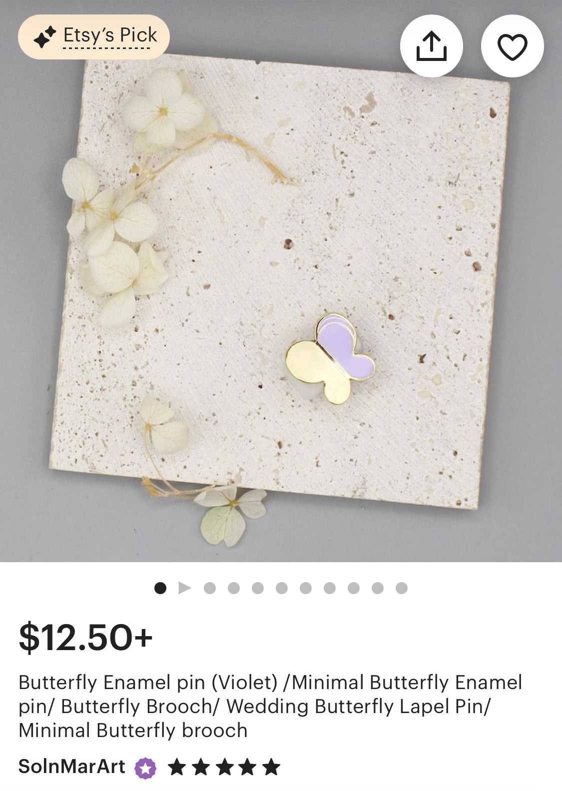 Butterfly Enamel Pin (Violet) Brooches & Lapel Pins