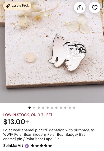 Polar Bear Enamel Pin Brooches & Lapel Pins