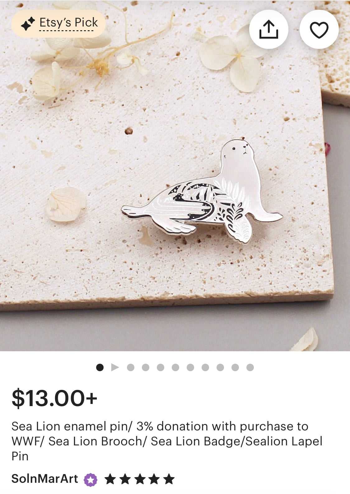 Sea Lion Enamel Pin Brooches & Lapel Pins