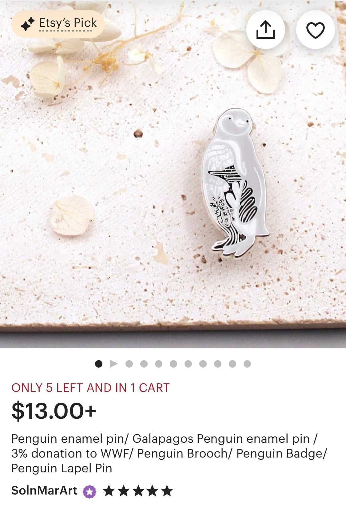 Penguin enamel pin (Galapagos Penguin) Brooches & Lapel Pins