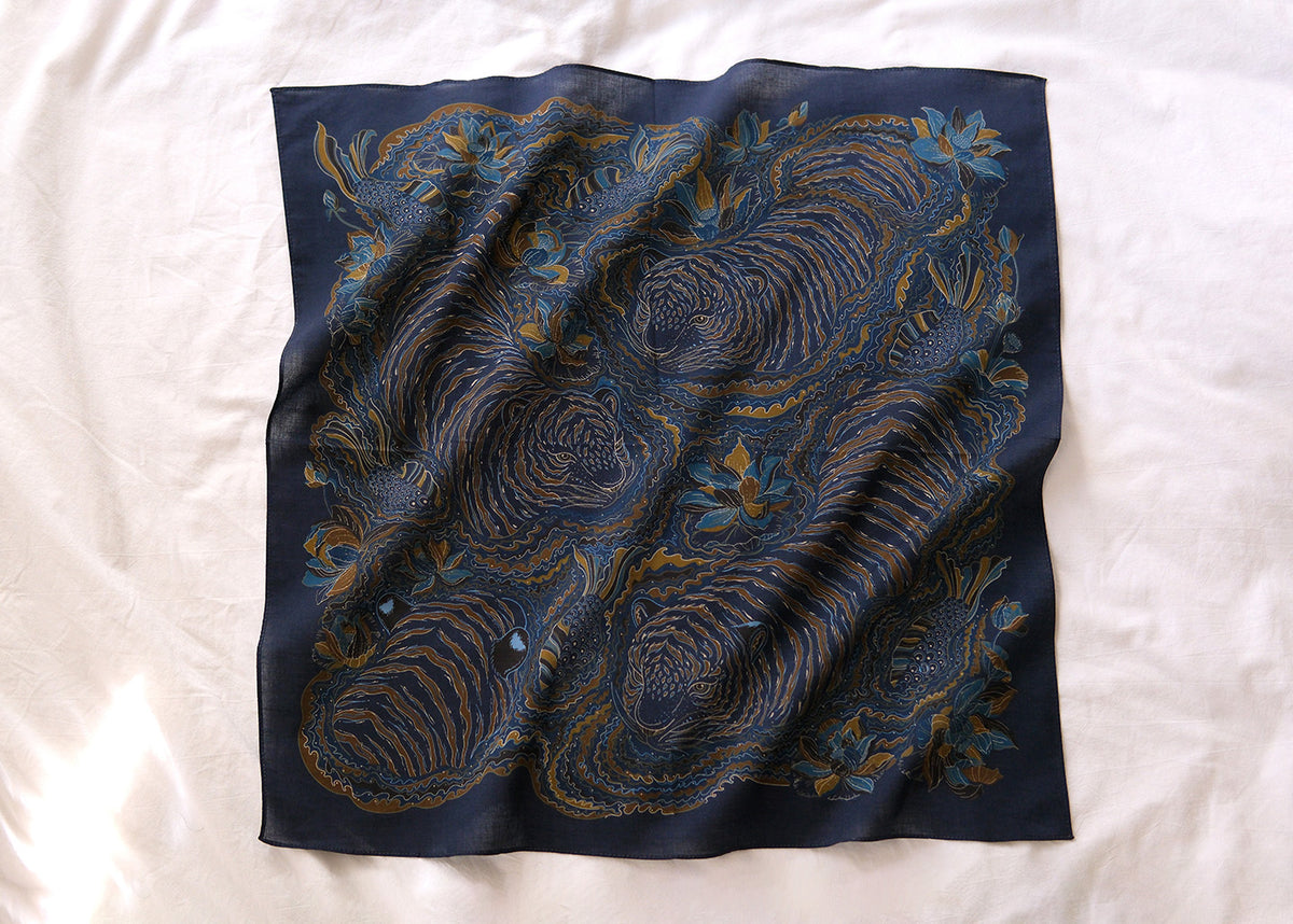 Tiger Art Bandana Scarf (Midnight)