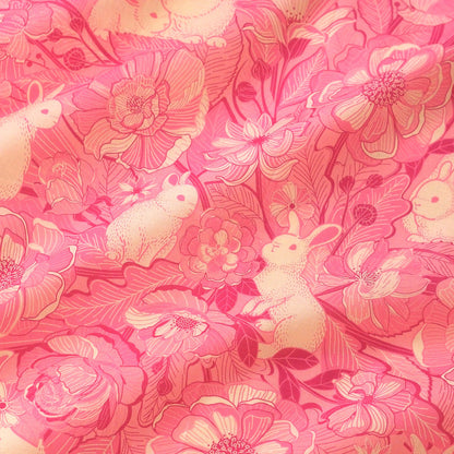 Floral Bunny Bandana Scarf (Pink)