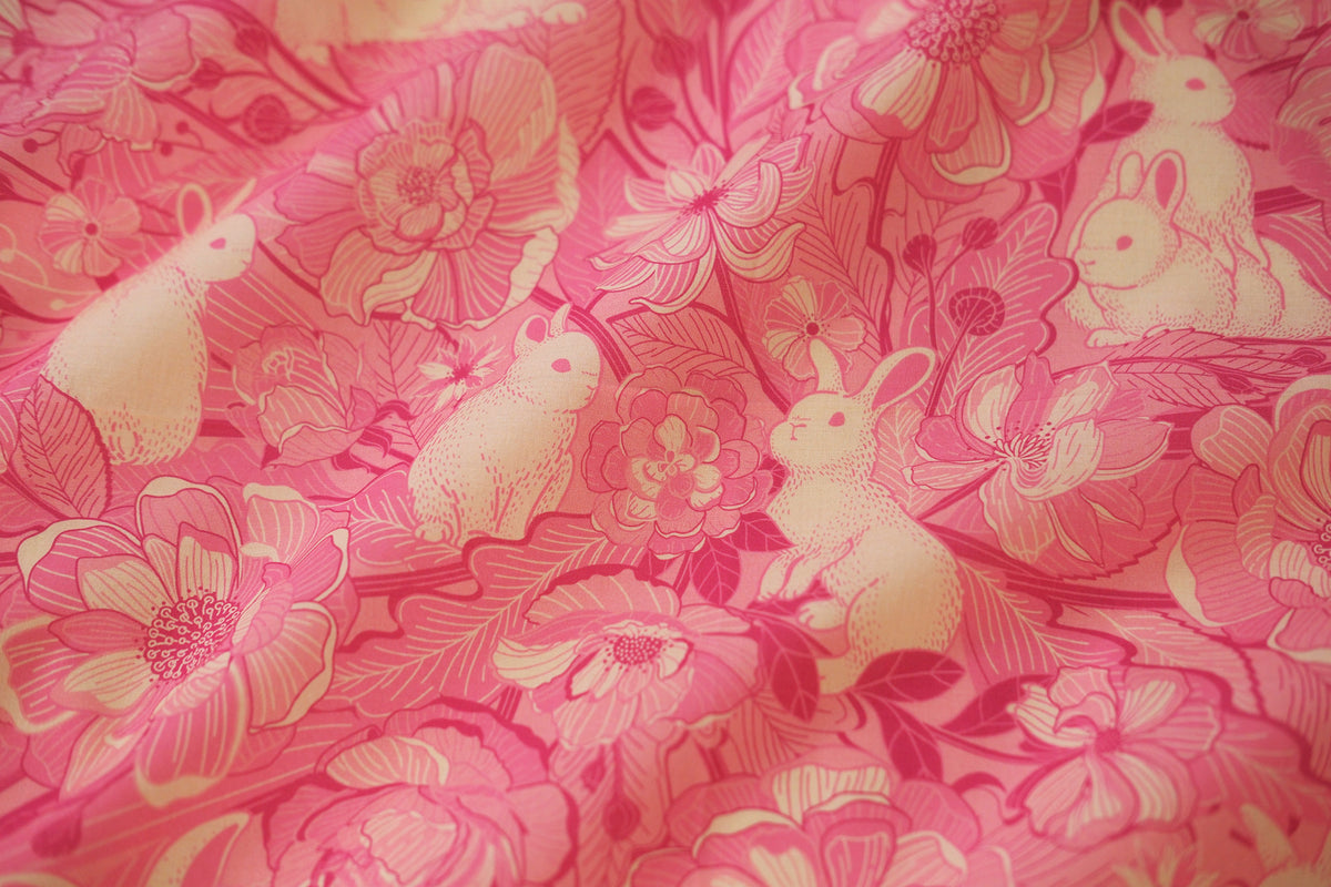 Floral Bunny Bandana Scarf (Pink)