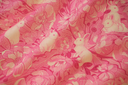 Floral Bunny Bandana Scarf (Pink)
