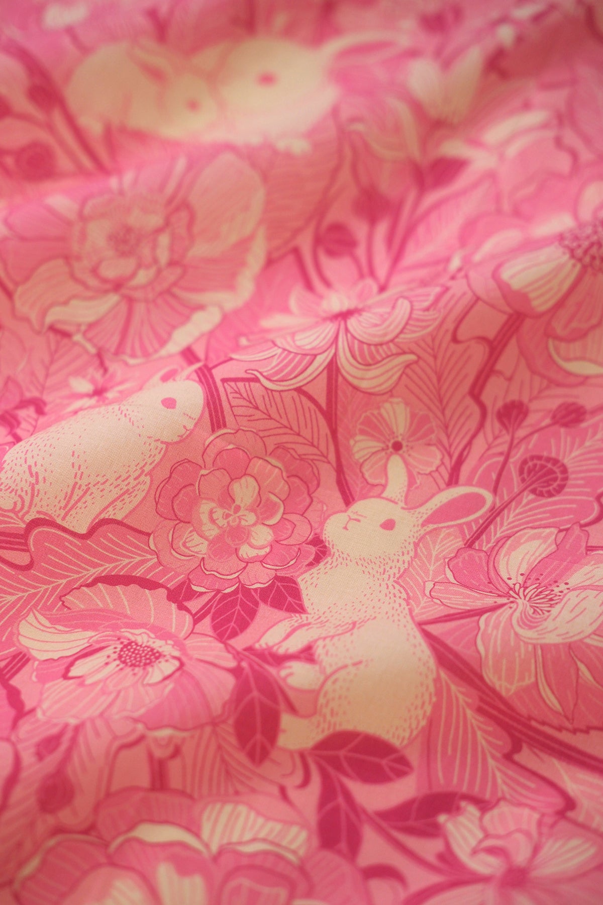 Floral Bunny Bandana Scarf (Pink)