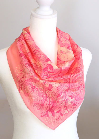 Floral Bunny Bandana Scarf (Pink)