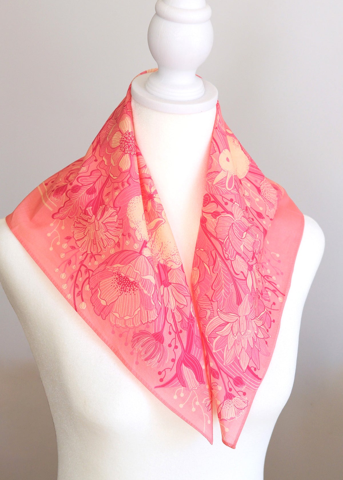 Floral Bunny Bandana Scarf (Pink)