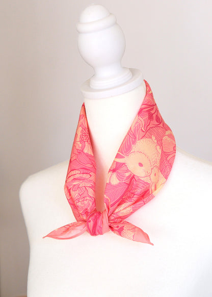 Floral Bunny Bandana Scarf (Pink)