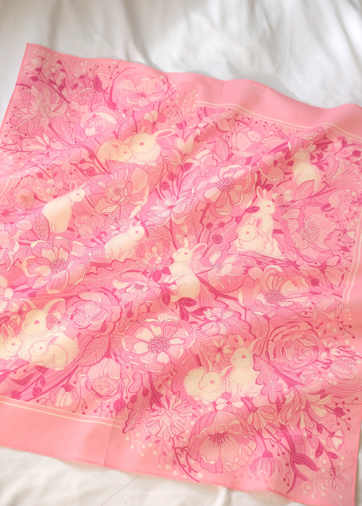 Bunny Rabbit Tote bag + Bandana Scarf Set (Pink)