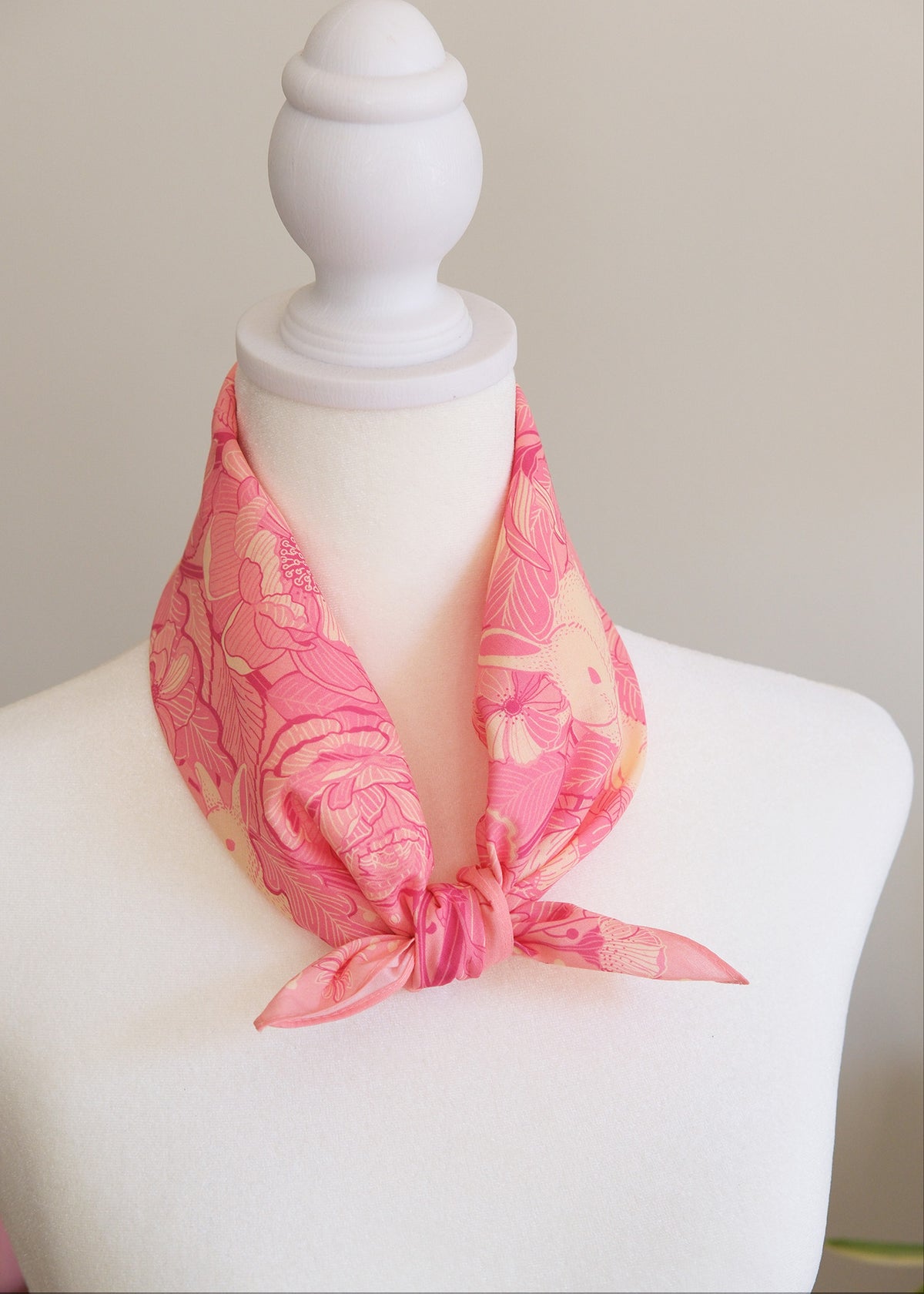 Bunny Rabbit Tote bag + Bandana Scarf Set (Pink)