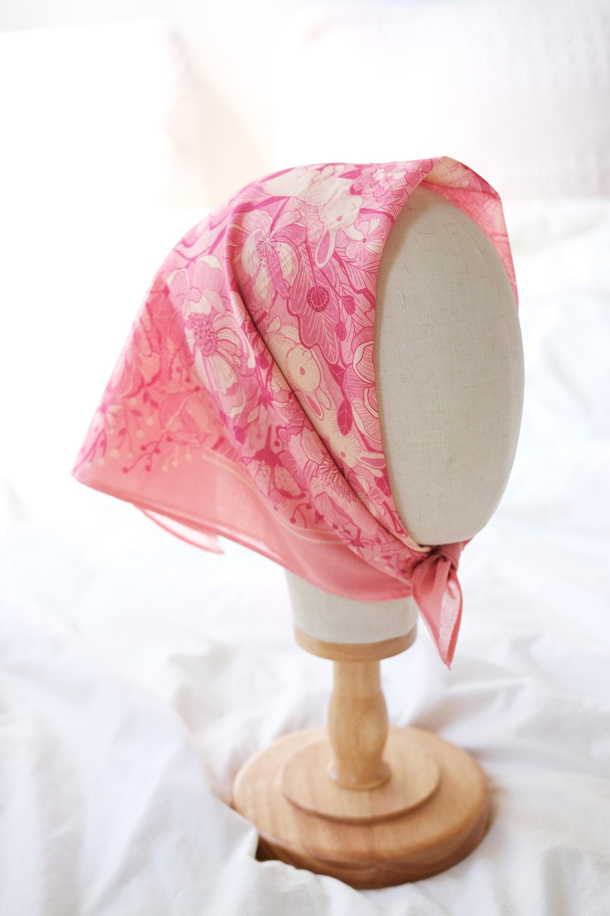Bunny Rabbit Tote bag + Bandana Scarf Set (Pink)