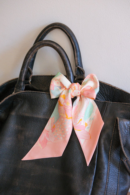 Floral Bunny Art Silk Twilly