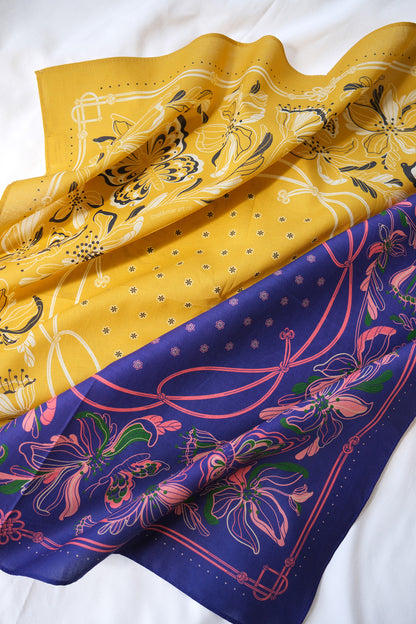 Whispering Butterfly Bandana (Deep Purple) — Korean Knot Art Collection