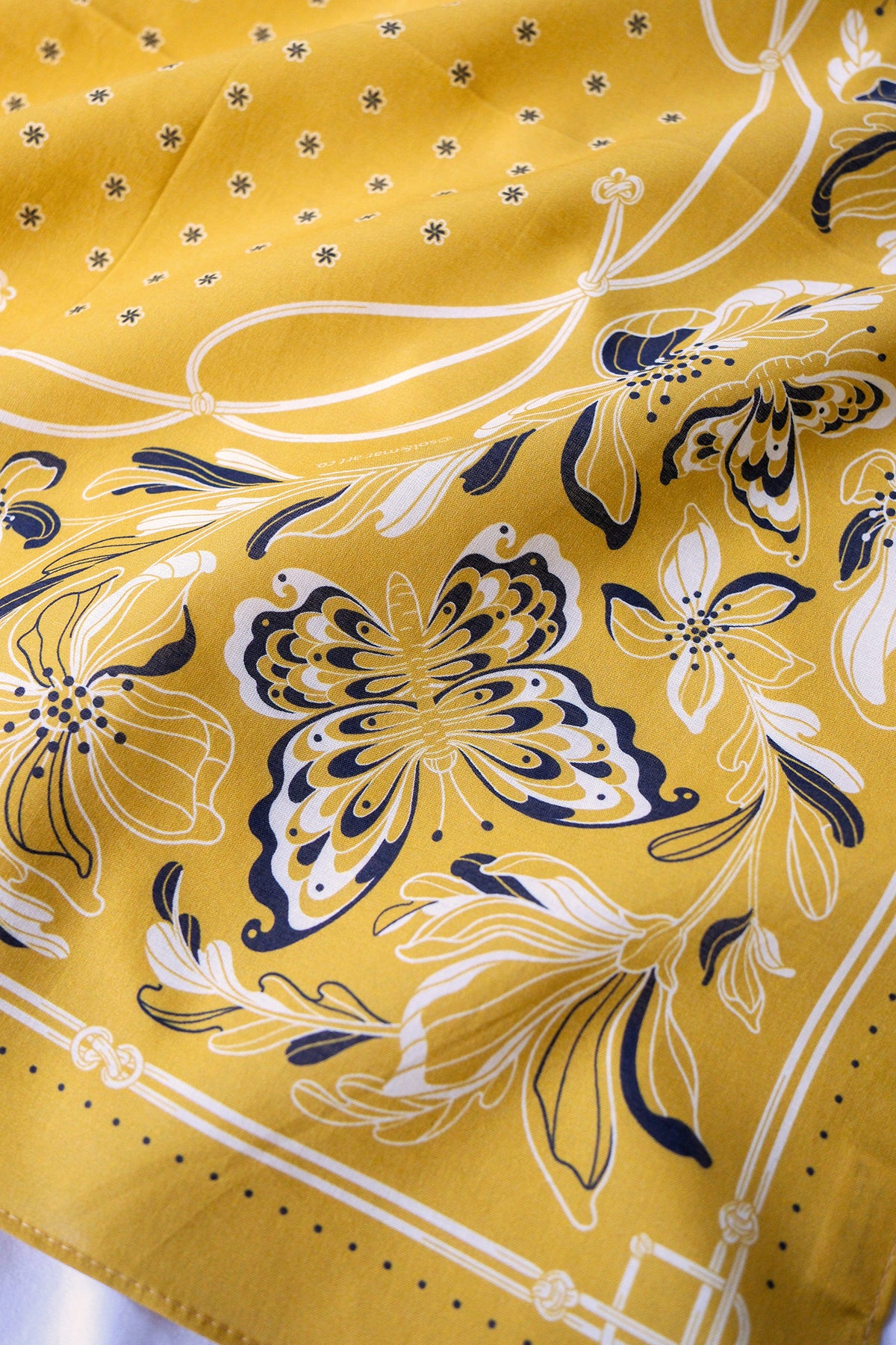 Whispering Butterfly Bandana (Mustard) — Korean Knot Art Collection