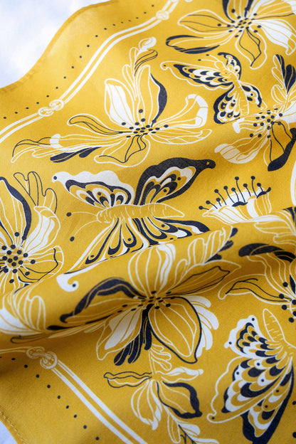Whispering Butterfly Bandana (Mustard) — Korean Knot Art Collection