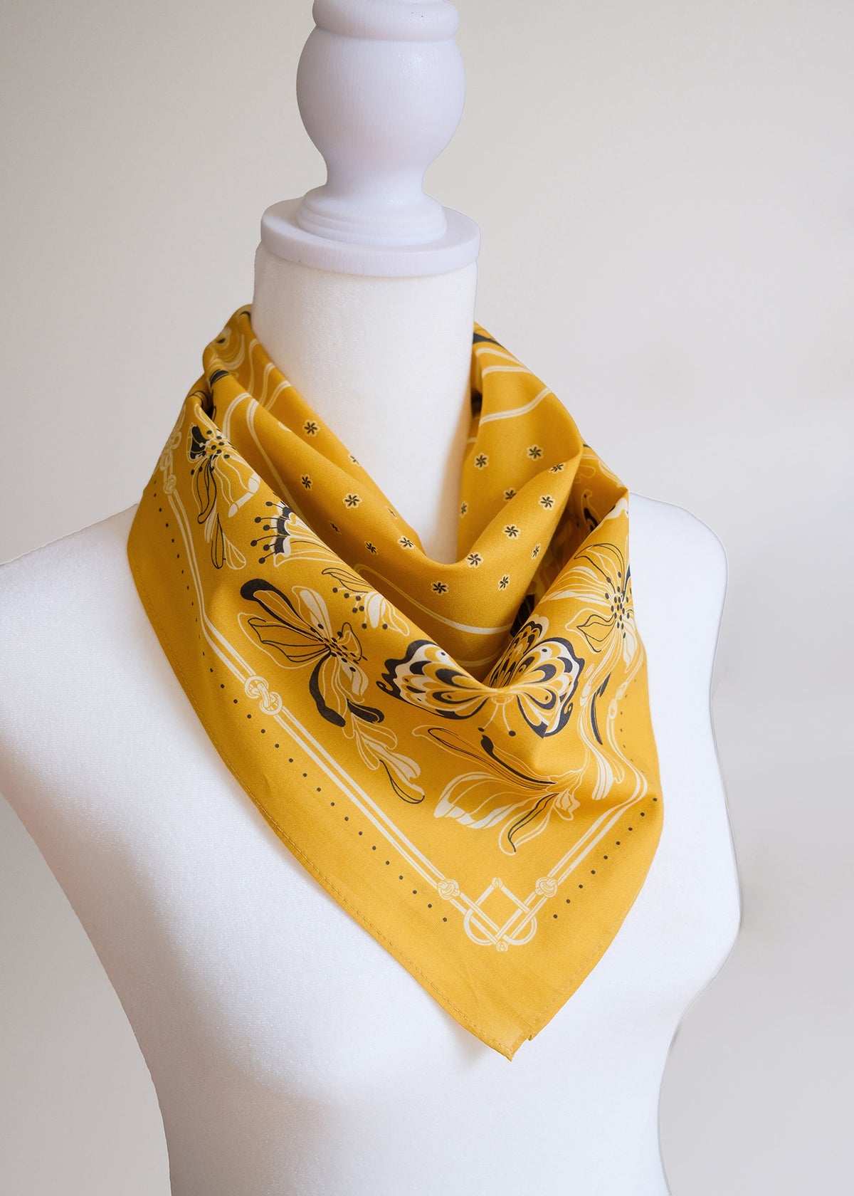 Whispering Butterfly Bandana (Mustard) — Korean Knot Art Collection
