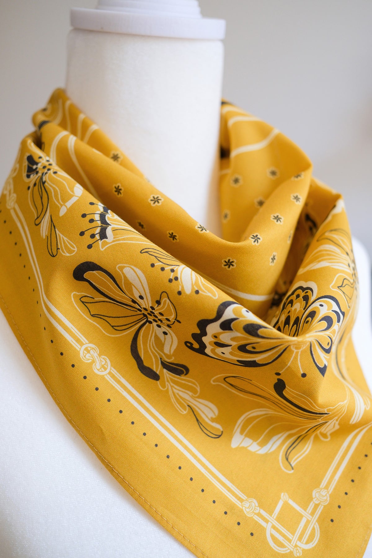 Whispering Butterfly Bandana (Mustard) — Korean Knot Art Collection