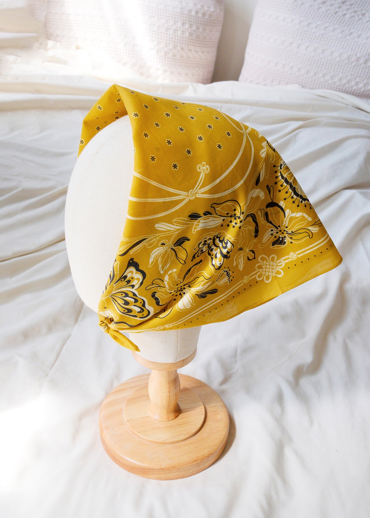 Whispering Butterfly Bandana (Mustard) — Korean Knot Art Collection