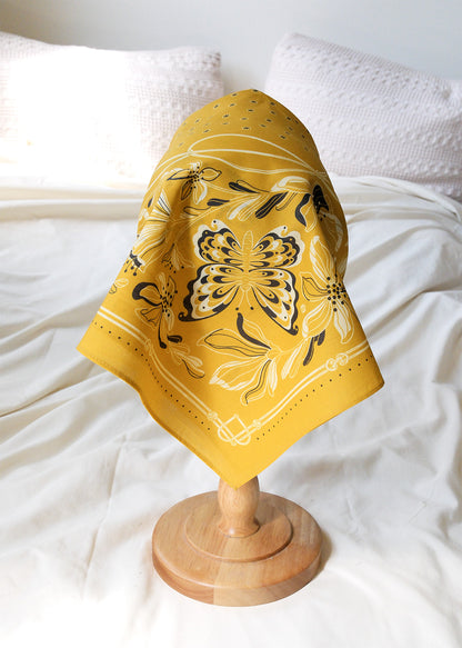 Whispering Butterfly Bandana (Mustard) — Korean Knot Art Collection