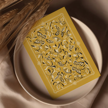 Whispering Butterfly Art Print Postcard (Mustard)
