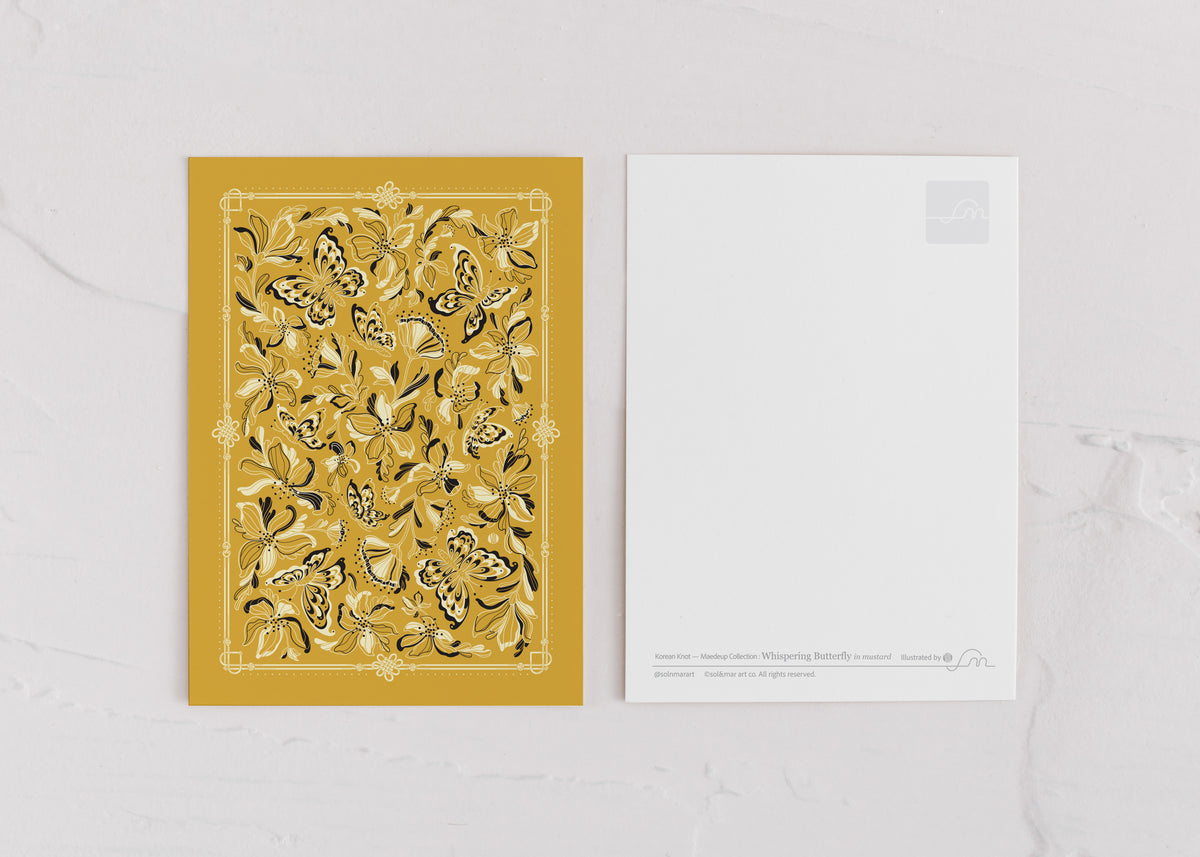 Whispering Butterfly Bandana (Mustard) — Korean Knot Art Collection