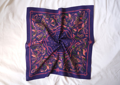 Whispering Butterfly Bandana (Deep Purple) — Korean Knot Art Collection