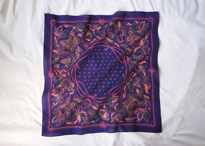 Whispering Butterfly Bandana (Deep Purple) — Korean Knot Art Collection