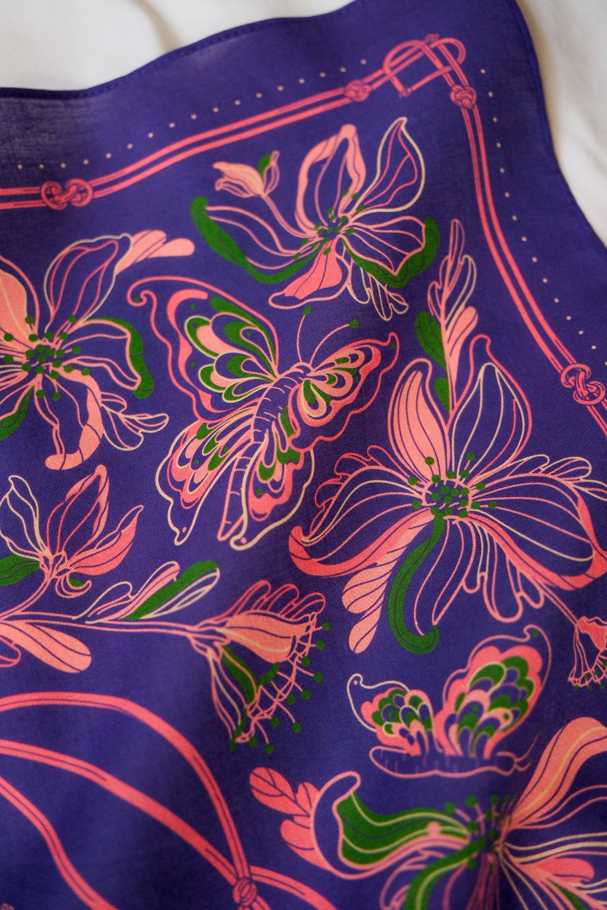Whispering Butterfly Bandana (Deep Purple) — Korean Knot Art Collection