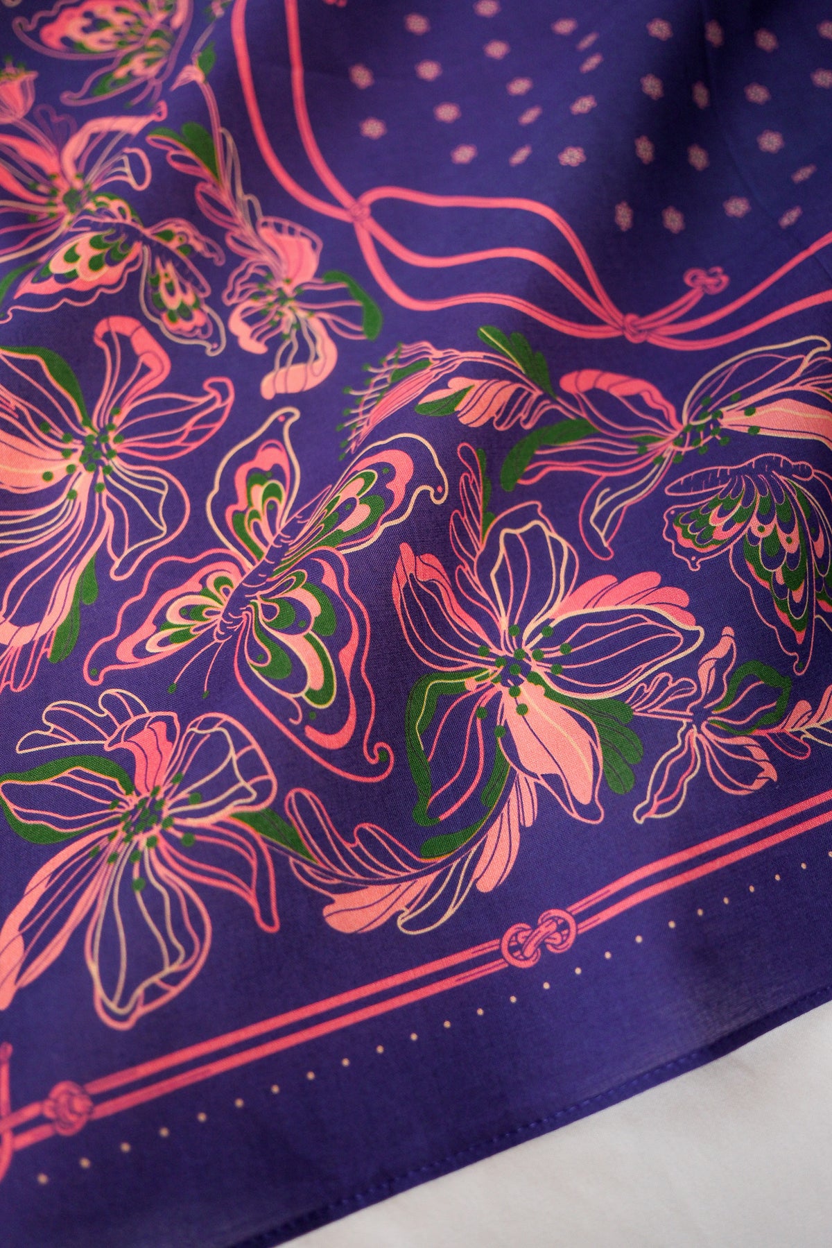 Whispering Butterfly Bandana (Deep Purple) — Korean Knot Art Collection