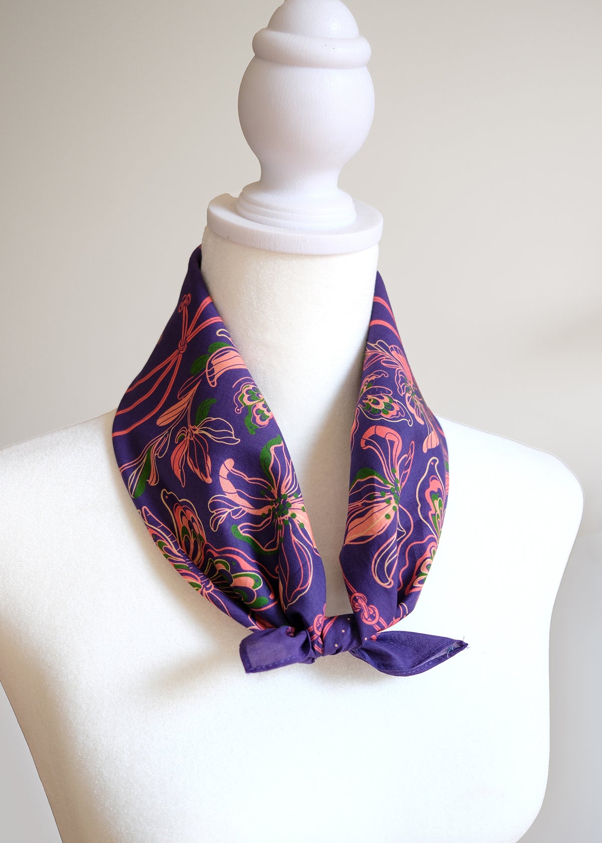 Whispering Butterfly Bandana (Deep Purple) — Korean Knot Art Collection