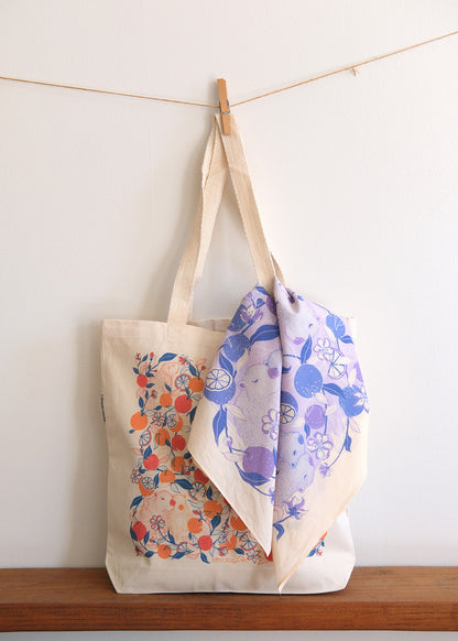 Capybara Yuzu Art Tote Bag + Bandana Gift Set (VeriPeri)