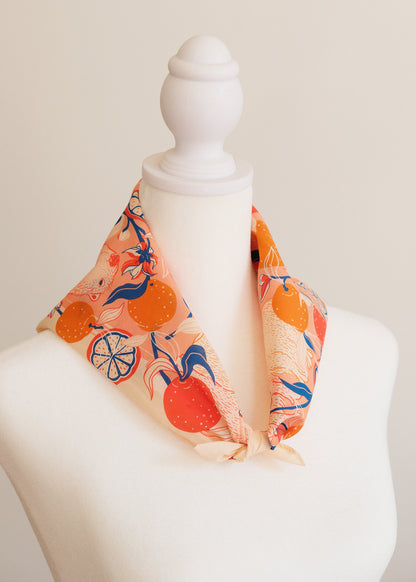 Capybara Yuzu Art Tote Bag + Bandana Gift Set (Pink-Orange)