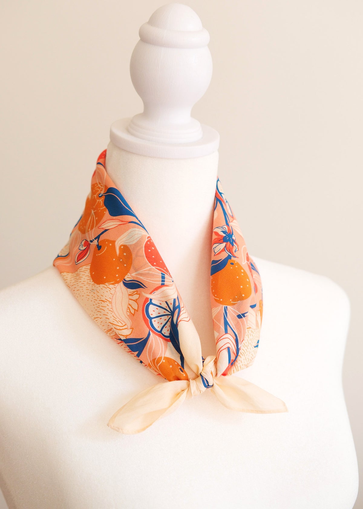 Capybara Yuzu Art Bandana Scarf (Pink-Orange)