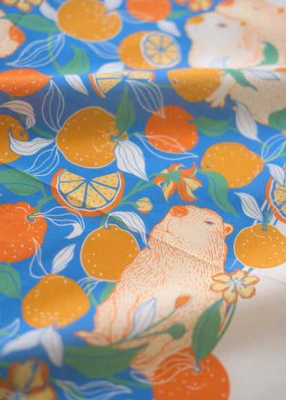 Capybara Yuzu Art Bandana Scarf (Tangerine)
