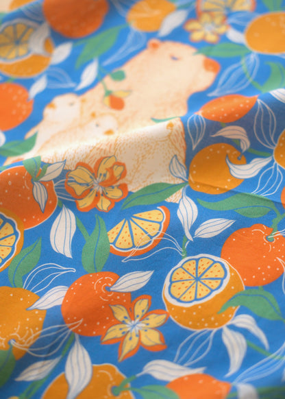 Capybara Yuzu Art Bandana Scarf (Tangerine)