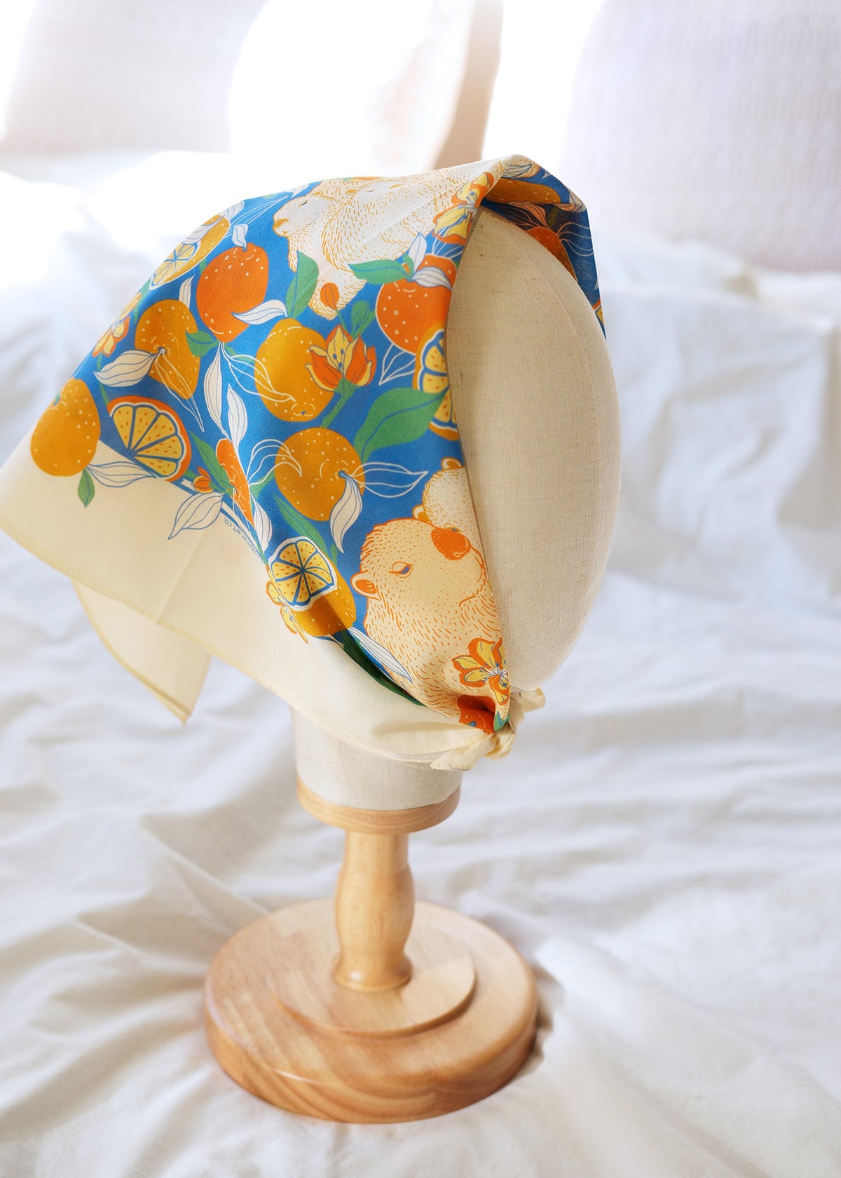 Capybara Yuzu Art Bandana Scarf (Tangerine)