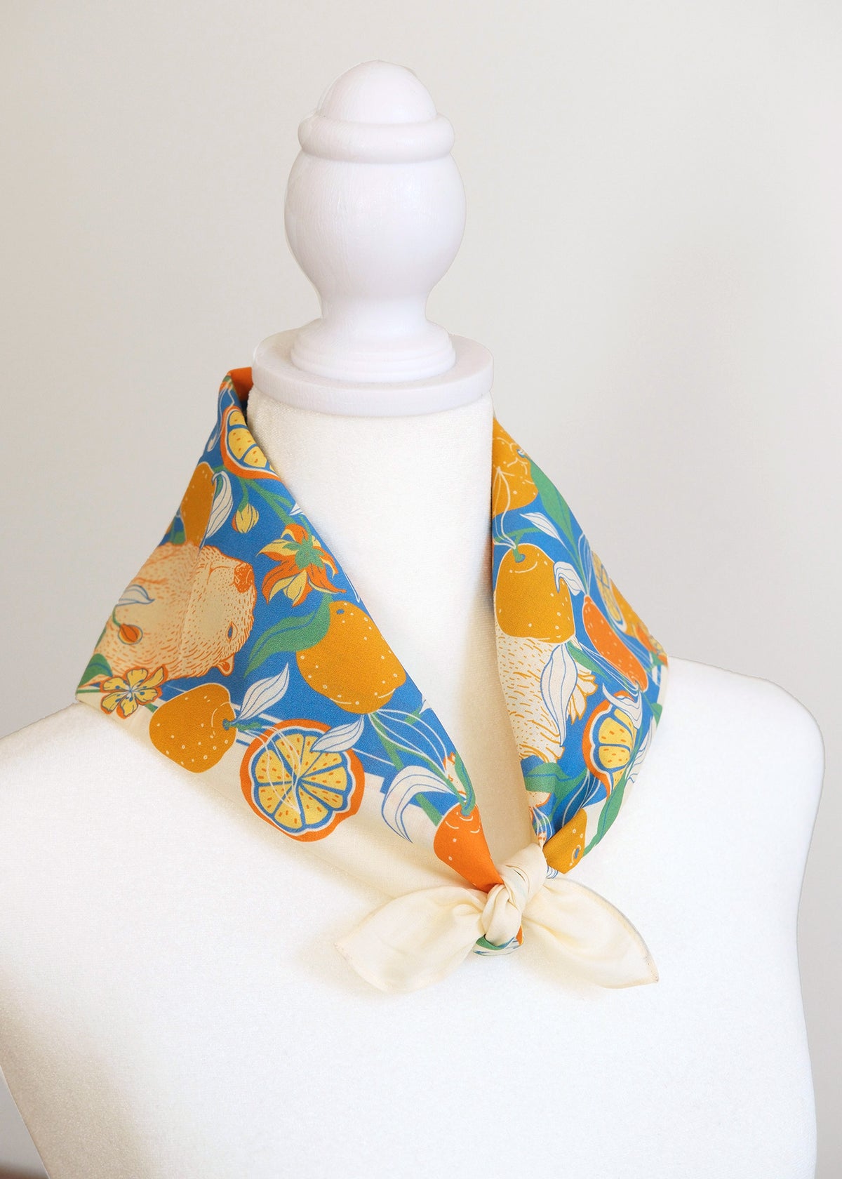 Capybara Yuzu Art Bandana Scarf (Tangerine)