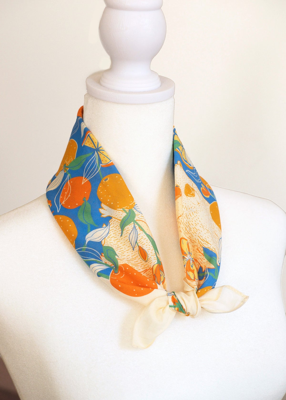 Capybara Yuzu Art Bandana Scarf (Tangerine)