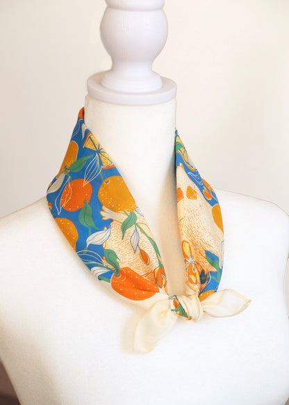 Capybara Yuzu Art Bandana Scarf (Tangerine)