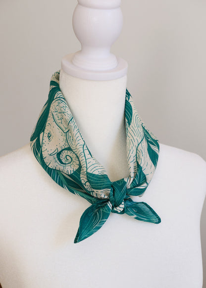 Elephant Bandana Scarf (Green)